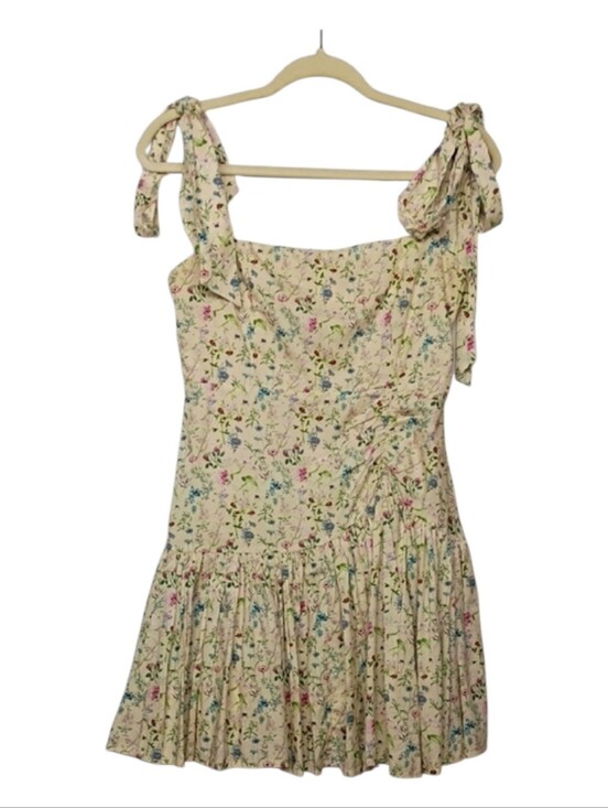 Mable Dresses & Skirts - Cream Floral Tie-Shoulder Sundress
